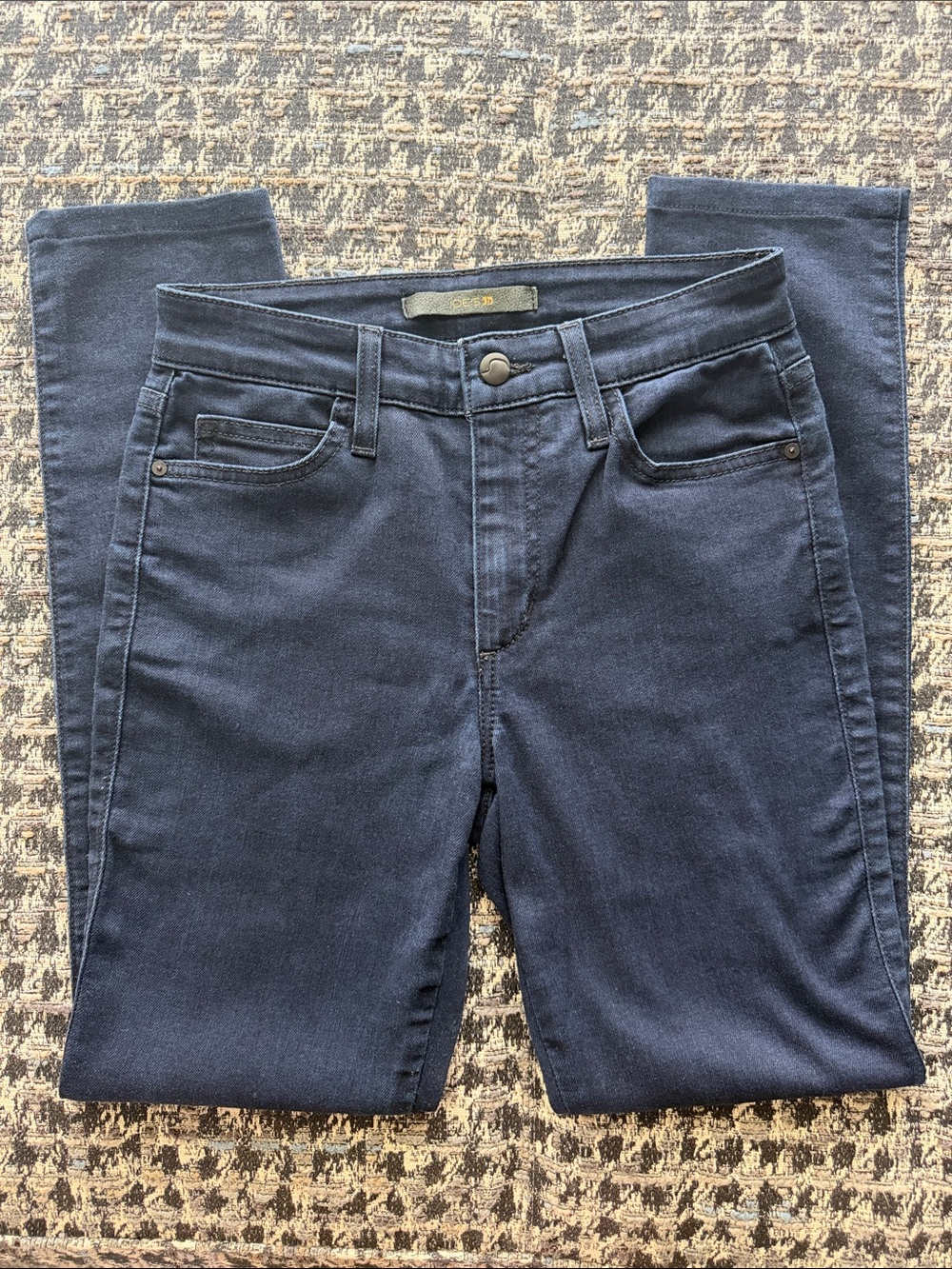 Joe's Jeans High-Rise Skinny Straight Leg Jeans in Dark Blue
